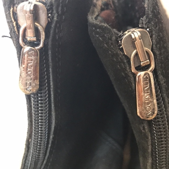 Aquatalia black leather front zip wedge boots booties size 10 - Picture 6 of 12